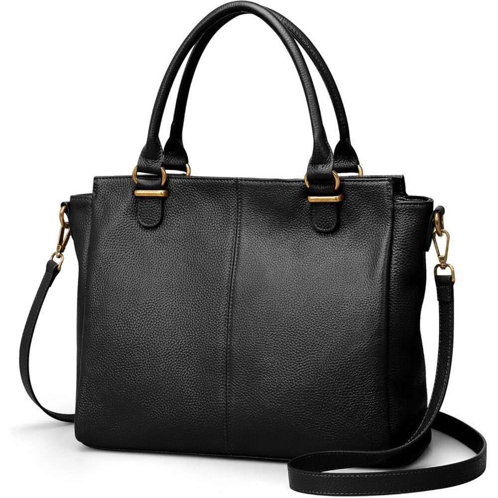 Genuine Leather Small Tote Bag RFID Blocking Multi-Pocket Crossbody Purse